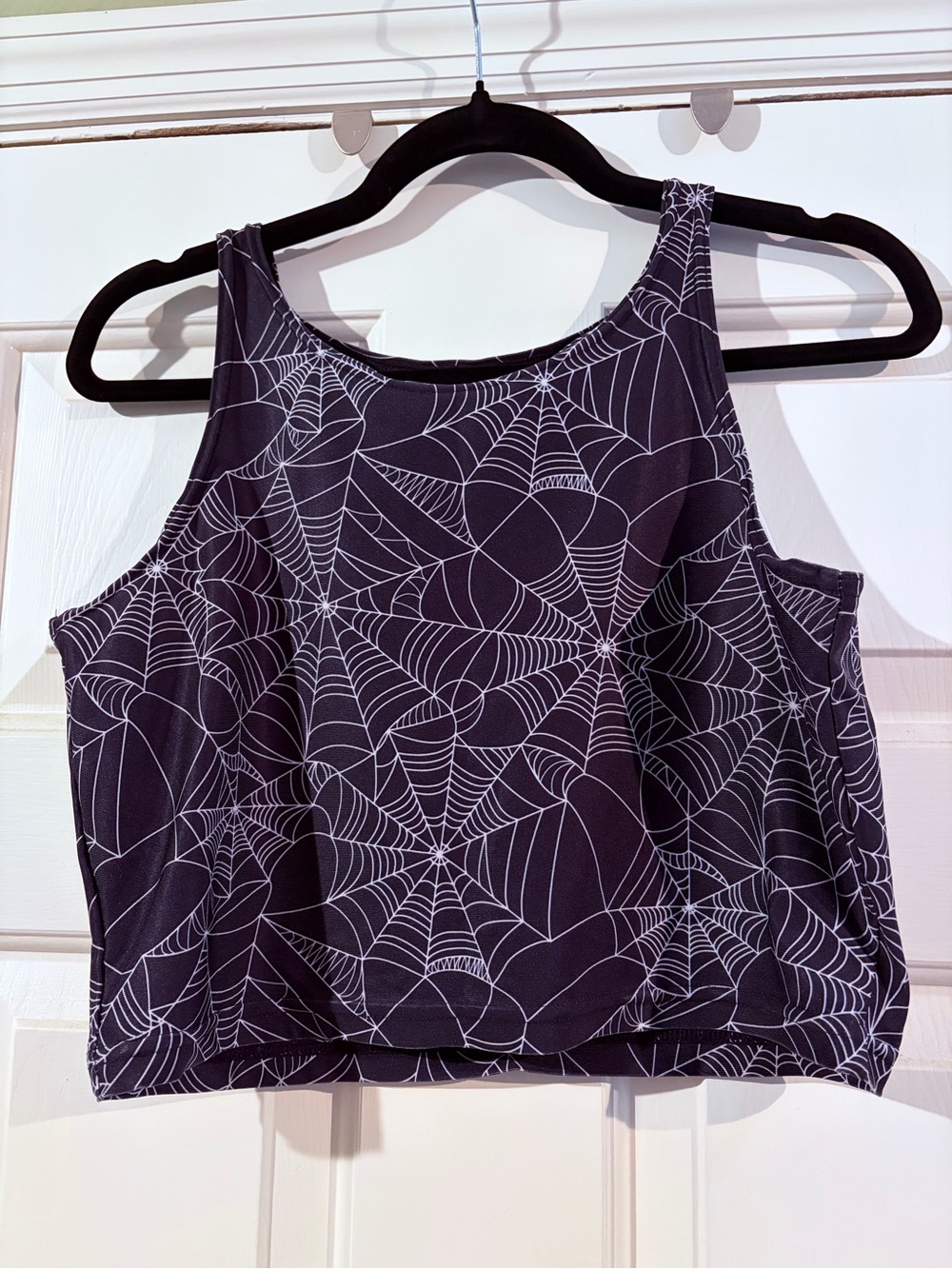 TOBS Black Spiderweb Cropped Tank Top